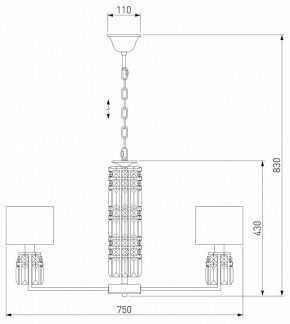 Подвесная люстра Eurosvet Zaffiro 10099/8 хром/прозрачный хрусталь Strotskis (новый абажур) в Покачах - pokachi.mebel24.online | фото 5
