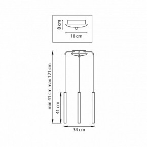 Подвесная люстра Lightstar Tubo L3T747233 в Покачах - pokachi.mebel24.online | фото 3