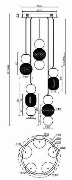 Подвесная люстра Maytoni Drop MOD273PL-L80CH3K в Покачах - pokachi.mebel24.online | фото 3