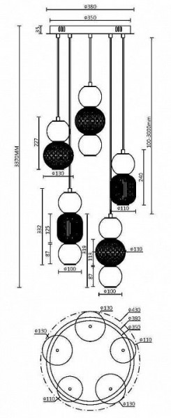 Подвесная люстра Maytoni Drop MOD273PL-L80G3K в Покачах - pokachi.mebel24.online | фото 2