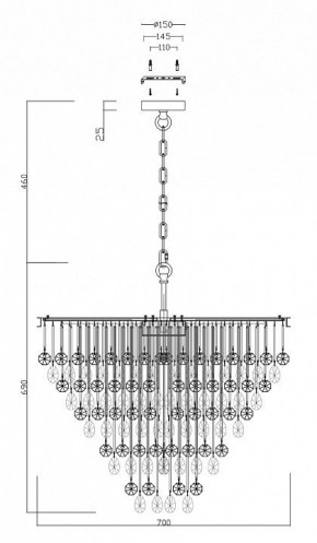 Подвесная люстра Maytoni Linn MOD091PL-09CH в Покачах - pokachi.mebel24.online | фото 3