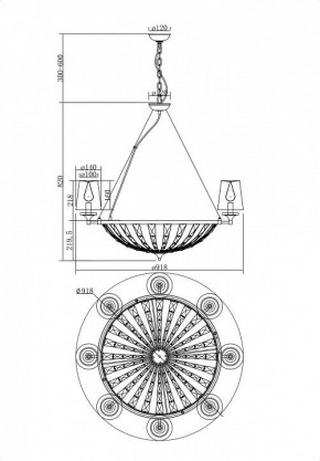 Подвесная люстра Maytoni Pantheon H021PL-08CH в Покачах - pokachi.mebel24.online | фото 4
