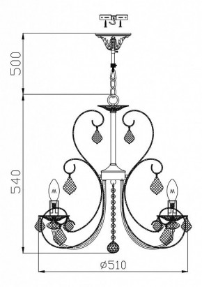 Подвесная люстра Maytoni Princess ARM270-05-R в Покачах - pokachi.mebel24.online | фото