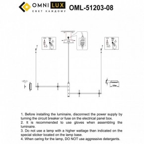 Подвесная люстра Omnilux Indovero OML-51203-08 в Покачах - pokachi.mebel24.online | фото 3