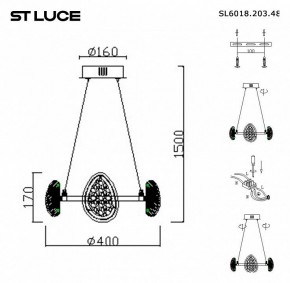 Подвесная люстра ST-Luce Enigma SL6018.203.48 в Покачах - pokachi.mebel24.online | фото 4