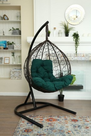 Подвесное кресло Бароло (коричневый/зеленый) в Покачах - pokachi.mebel24.online | фото