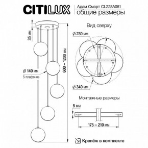 Подвесной светильник Citilux Адам Смарт CL228A051 в Покачах - pokachi.mebel24.online | фото 5