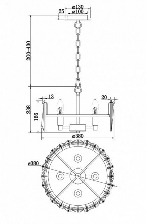 Подвесной светильник Maytoni Puntes MOD043PL-04CH в Покачах - pokachi.mebel24.online | фото 4