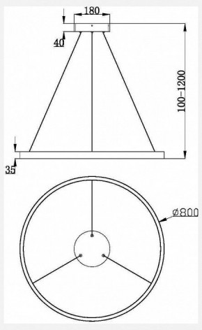 Подвесной светильник Maytoni Rim 1 MOD058PL-L42W3K в Покачах - pokachi.mebel24.online | фото 3