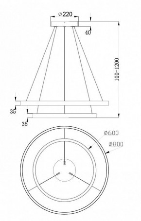 Подвесной светильник Maytoni Rim MOD058PL-L74W4K в Покачах - pokachi.mebel24.online | фото 6