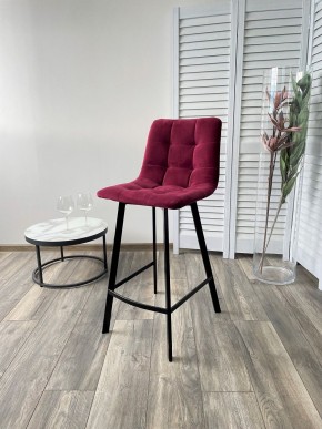 Полубарный стул CHILLI-QB SQUARE винный #16, велюр / черный каркас (H=66cm) М-City в Покачах - pokachi.mebel24.online | фото 4