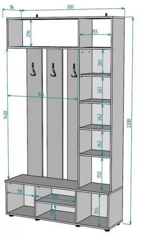 Прихожая с зеркалом V19_M в Покачах - pokachi.mebel24.online | фото 2