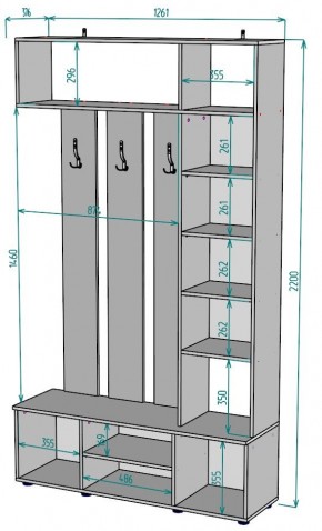 Прихожая с зеркалом V20_M в Покачах - pokachi.mebel24.online | фото 2