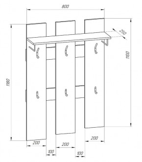 Прихожая-вешалка большая 800 в Покачах - pokachi.mebel24.online | фото 2