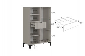РИЧ Комод 2 со стеклом в Покачах - pokachi.mebel24.online | фото 3