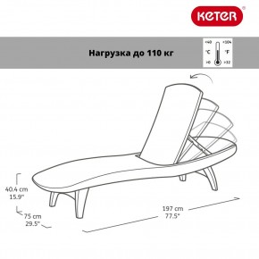 Шезлонг Пацифик (Pacific) графит в Покачах - pokachi.mebel24.online | фото 2