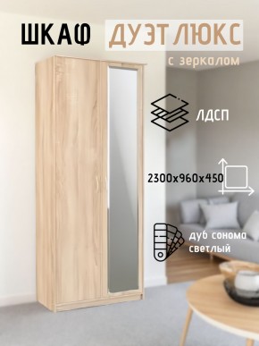 Шкаф 2-х створчатый Дуэт Люкс с зеркалом в Покачах - pokachi.mebel24.online | фото 7