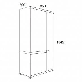 Шкаф 2D/TYP 20A, LINATE ,цвет белый/сонома трюфель в Покачах - pokachi.mebel24.online | фото 3