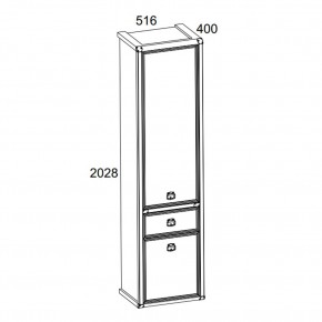 Шкаф 2D1S, MAGELLAN, цвет Сосна винтаж в Покачах - pokachi.mebel24.online | фото 2