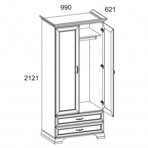 Шкаф 2DG2S, TIFFANY, цвет вудлайн кремовый в Покачах - pokachi.mebel24.online | фото 3