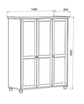 Шкаф 30 Вествик трёхдверный, массив сосны, цвет белый в Покачах - pokachi.mebel24.online | фото 2