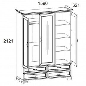 Шкаф 3D4S Z, TIFFANY, цвет вудлайн кремовый в Покачах - pokachi.mebel24.online | фото 1