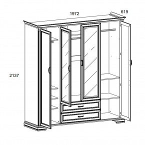 Шкаф 4D2S Z , MONAKO, цвет Сосна винтаж в Покачах - pokachi.mebel24.online | фото 1
