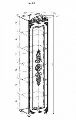 Шкаф для белья Ассоль АС-53К в Покачах - pokachi.mebel24.online | фото 3