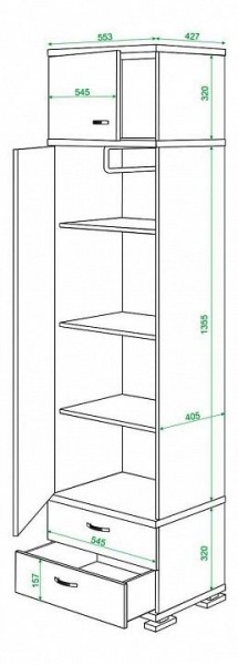 Шкаф платяной Домино КС-10 в Покачах - pokachi.mebel24.online | фото 3