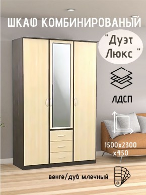 Шкаф комбинированный Дуэт Люкс с зеркалом в Покачах - pokachi.mebel24.online | фото 3