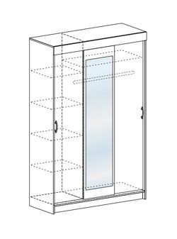 Шкаф-купе Басса ШКК 551 шимо шимо светлый/темный в Покачах - pokachi.mebel24.online | фото 3