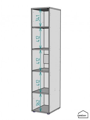 Шкаф Linnea MHR-1-2 2050х400х510 (Белый-М 11.1.1) в Покачах - pokachi.mebel24.online | фото 3