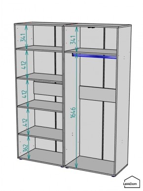 Шкаф Linnea MHR-4-1 2050х1600х510 (Белый-М 11.1.2) в Покачах - pokachi.mebel24.online | фото 3