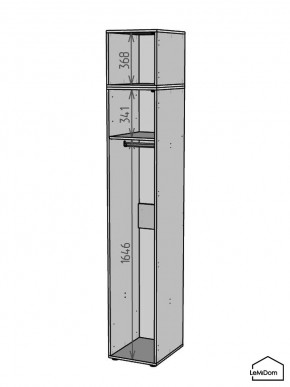 Шкаф с антресолью Linnea MHR-1A-1 2450х400х510 (Графит-М 11.1.25) в Покачах - pokachi.mebel24.online | фото 3
