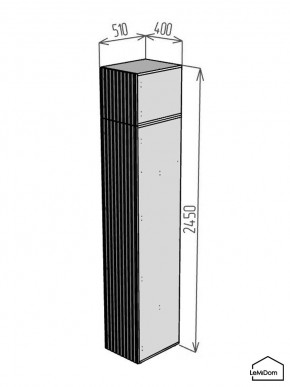 Шкаф с антресолью Linnea MHR-1A-3 2450х400х510 (Графит-М 11.1.25) в Покачах - pokachi.mebel24.online | фото 2