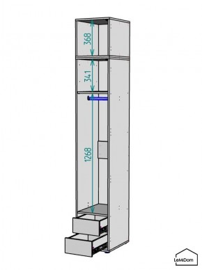 Шкаф с антресолью Linnea MHR-1A-3 2450х400х510 (Графит-М 11.1.25) в Покачах - pokachi.mebel24.online | фото 3