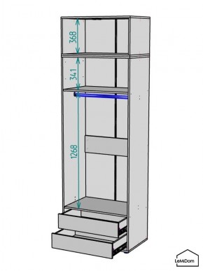 Шкаф с антресолью Linnea MHR-2A-3 2450х800х510 (Белый-М 11.1.2) в Покачах - pokachi.mebel24.online | фото 3