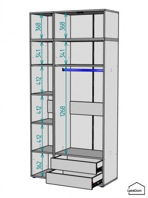 Шкаф с антресолью Linnea MHR-3POA-2 2450х1200х510 (Белый-М 11.1.2) в Покачах - pokachi.mebel24.online | фото 3