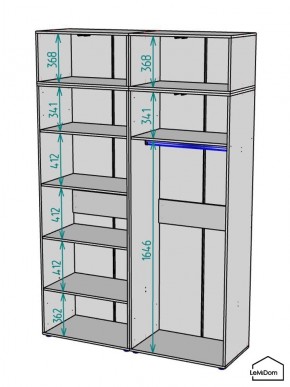 Шкаф с антресолью Linnea MHR-4A-1 2450х1600х510 (Белый-М 11.1.2) в Покачах - pokachi.mebel24.online | фото 3