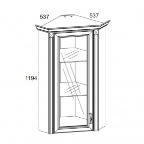 Шкаф с витриной 1VU, MONAKO, цвет Сосна винтаж/дуб анкона в Покачах - pokachi.mebel24.online | фото 2