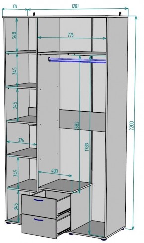 Шкаф с зеркалом Ольга H54_M в Покачах - pokachi.mebel24.online | фото 2