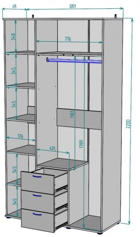 Шкаф с зеркалом Ольга H57_M в Покачах - pokachi.mebel24.online | фото 2