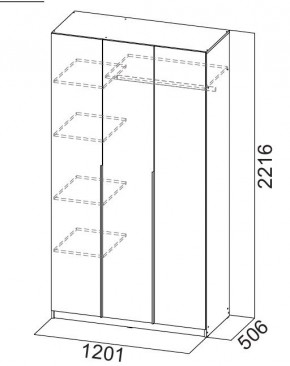 Шкаф ШК-5 (1200) Графит серый в Покачах - pokachi.mebel24.online | фото