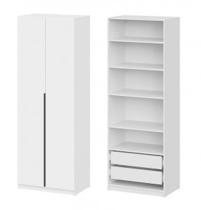 Шкаф ШК-5 + 4 полки + ящики (800) Белый текстурный в Покачах - pokachi.mebel24.online | фото 1