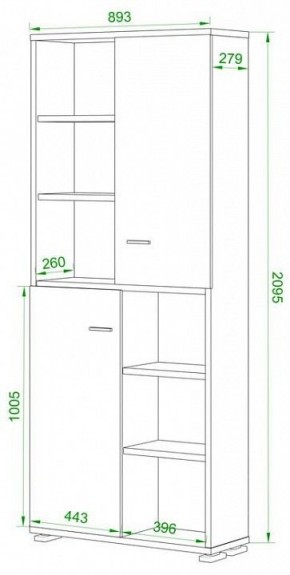 Шкаф-витрина Домино ПУ-30-2-ФС в Покачах - pokachi.mebel24.online | фото 2