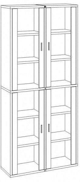 Шкаф-витрина Домино СУ(ш2в2)+4ФС в Покачах - pokachi.mebel24.online | фото 2