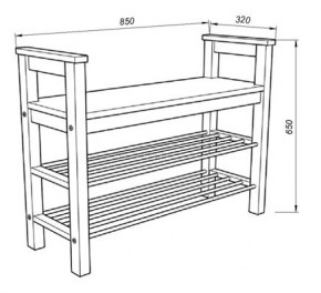 Скамья 85 Кантри для обуви, массив сосны, цвет белый в Покачах - pokachi.mebel24.online | фото 3