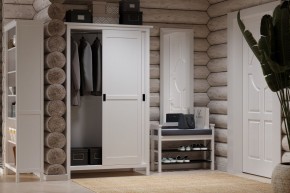Скамья 85 Кантри для обуви, массив сосны, цвет белый в Покачах - pokachi.mebel24.online | фото 4