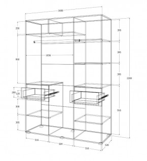 Спальный гарнитур Лиана (Дуб Крафт Белый/Графит) в Покачах - pokachi.mebel24.online | фото 14