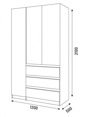 Спальный гарнитур Парус (Белый/Вотан) 1400 (Вариант-2) в Покачах - pokachi.mebel24.online | фото 12